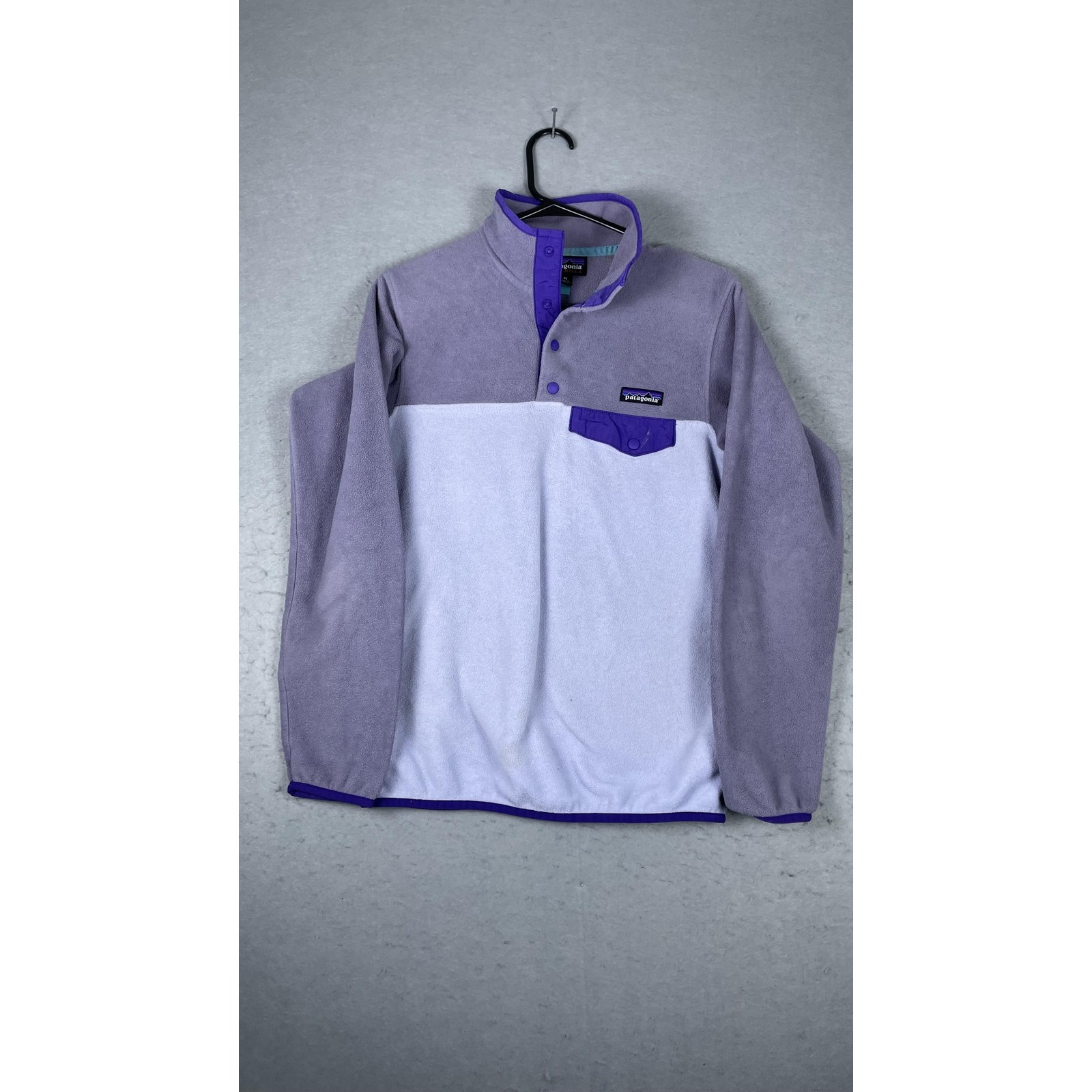 Patagonia Synchilla Snapt Fleece Pullover Womens Xs Purple Lavender Chest Pocket